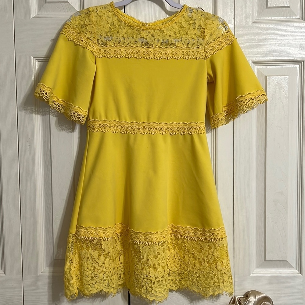 GB Girls Size 12 Sunny Yellow Sunday Dress - Picture 2 of 7